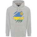 Torn Rwanda Flag Rwandan Day Football Childrens Kids Hoodie Sports Grey