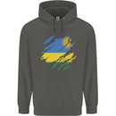 Torn Rwanda Flag Rwandan Day Football Childrens Kids Hoodie Storm Grey