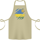 Torn Rwanda Flag Rwandan Day Football Cotton Apron 100% Organic Khaki