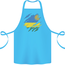 Torn Rwanda Flag Rwandan Day Football Cotton Apron 100% Organic Turquoise