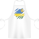 Torn Rwanda Flag Rwandan Day Football Cotton Apron 100% Organic White