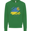 Torn Rwanda Flag Rwandan Day Football Kids Sweatshirt Jumper Irish Green