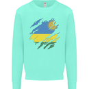 Torn Rwanda Flag Rwandan Day Football Kids Sweatshirt Jumper Peppermint
