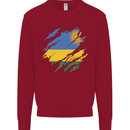 Torn Rwanda Flag Rwandan Day Football Kids Sweatshirt Jumper Red