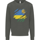 Torn Rwanda Flag Rwandan Day Football Kids Sweatshirt Jumper Storm Grey