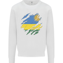 Torn Rwanda Flag Rwandan Day Football Kids Sweatshirt Jumper White