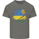 Torn Rwanda Flag Rwandan Day Football Kids T-Shirt Childrens Charcoal