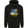 Torn Rwanda Flag Rwandan Day Football Mens 80% Cotton Hoodie Black