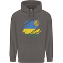 Torn Rwanda Flag Rwandan Day Football Mens 80% Cotton Hoodie Charcoal