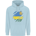 Torn Rwanda Flag Rwandan Day Football Mens 80% Cotton Hoodie Light Blue