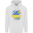 Torn Rwanda Flag Rwandan Day Football Mens 80% Cotton Hoodie White