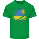 Torn Rwanda Flag Rwandan Day Football Mens Cotton T-Shirt Tee Top Irish Green