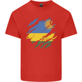 Torn Rwanda Flag Rwandan Day Football Mens Cotton T-Shirt Tee Top Red