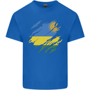 Torn Rwanda Flag Rwandan Day Football Mens Cotton T-Shirt Tee Top Royal Blue
