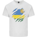 Torn Rwanda Flag Rwandan Day Football Mens Cotton T-Shirt Tee Top White