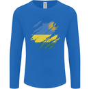 Torn Rwanda Flag Rwandan Day Football Mens Long Sleeve T-Shirt Royal Blue