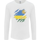 Torn Rwanda Flag Rwandan Day Football Mens Long Sleeve T-Shirt White