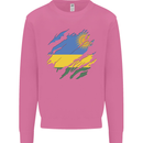Torn Rwanda Flag Rwandan Day Football Mens Sweatshirt Jumper Azalea