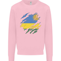 Torn Rwanda Flag Rwandan Day Football Mens Sweatshirt Jumper Light Pink