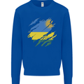 Torn Rwanda Flag Rwandan Day Football Mens Sweatshirt Jumper Royal Blue