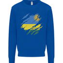 Torn Rwanda Flag Rwandan Day Football Mens Sweatshirt Jumper Royal Blue
