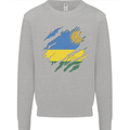 Torn Rwanda Flag Rwandan Day Football Mens Sweatshirt Jumper Sports Grey
