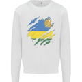 Torn Rwanda Flag Rwandan Day Football Mens Sweatshirt Jumper White