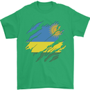 Torn Rwanda Flag Rwandan Day Football Mens T-Shirt 100% Cotton Irish Green