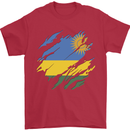 Torn Rwanda Flag Rwandan Day Football Mens T-Shirt 100% Cotton Red