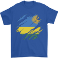 Torn Rwanda Flag Rwandan Day Football Mens T-Shirt 100% Cotton Royal Blue