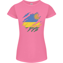 Torn Rwanda Flag Rwandan Day Football Womens Petite Cut T-Shirt Azalea