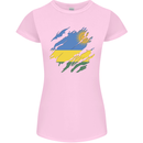 Torn Rwanda Flag Rwandan Day Football Womens Petite Cut T-Shirt Light Pink