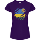 Torn Rwanda Flag Rwandan Day Football Womens Petite Cut T-Shirt Purple