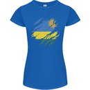Torn Rwanda Flag Rwandan Day Football Womens Petite Cut T-Shirt Royal Blue