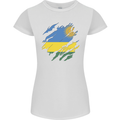 Torn Rwanda Flag Rwandan Day Football Womens Petite Cut T-Shirt White