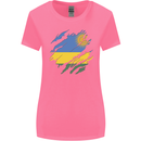 Torn Rwanda Flag Rwandan Day Football Womens Wider Cut T-Shirt Azalea