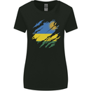 Torn Rwanda Flag Rwandan Day Football Womens Wider Cut T-Shirt Black