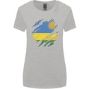 Torn Rwanda Flag Rwandan Day Football Womens Wider Cut T-Shirt Sports Grey