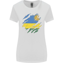 Torn Rwanda Flag Rwandan Day Football Womens Wider Cut T-Shirt White