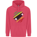 Torn Saint Kitts and Nevis Flag Day Football Childrens Kids Hoodie Heliconia