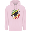 Torn Saint Kitts and Nevis Flag Day Football Childrens Kids Hoodie Light Pink