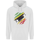 Torn Saint Kitts and Nevis Flag Day Football Childrens Kids Hoodie White