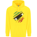 Torn Saint Kitts and Nevis Flag Day Football Childrens Kids Hoodie Yellow