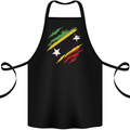 Torn Saint Kitts and Nevis Flag Day Football Cotton Apron 100% Organic Black