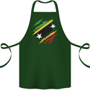 Torn Saint Kitts and Nevis Flag Day Football Cotton Apron 100% Organic Forest Green