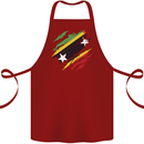 Torn Saint Kitts and Nevis Flag Day Football Cotton Apron 100% Organic Maroon