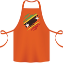 Torn Saint Kitts and Nevis Flag Day Football Cotton Apron 100% Organic Orange