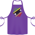 Torn Saint Kitts and Nevis Flag Day Football Cotton Apron 100% Organic Purple