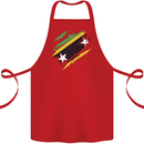 Torn Saint Kitts and Nevis Flag Day Football Cotton Apron 100% Organic Red
