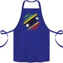 Torn Saint Kitts and Nevis Flag Day Football Cotton Apron 100% Organic Royal Blue